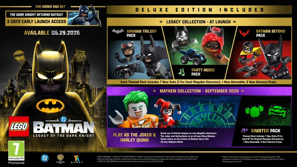 Lego Batman: Legacy of the Dark Knight Deluxe Edition features.